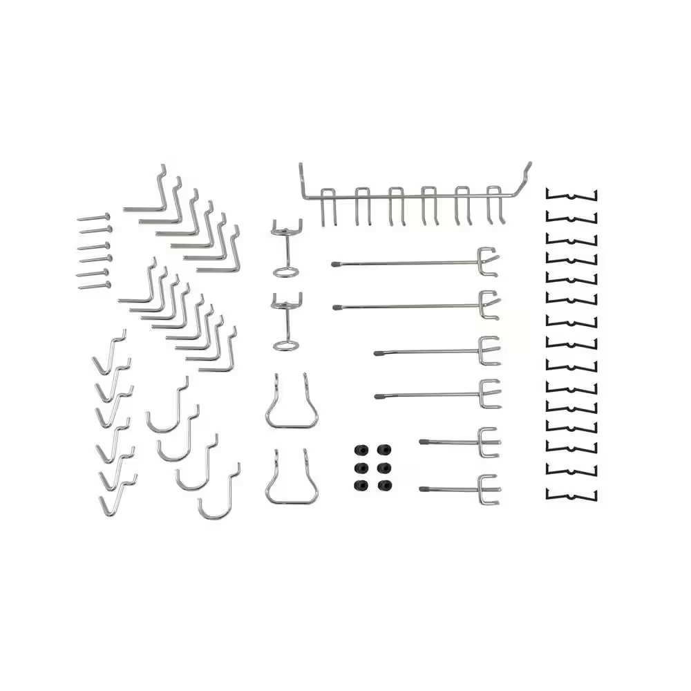 (47-Piece) 1/8 In. Metal Locking Pegboard Hook Assortment Kit
