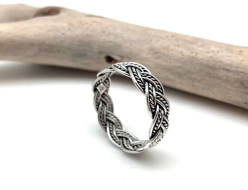Basket Weave 925 Sterling silver Band & Statement Ring Handmade Ring All Size