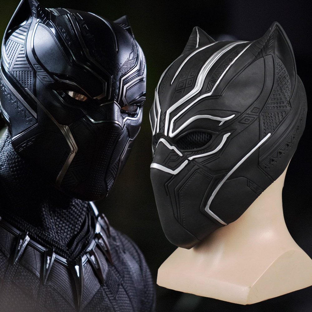Movie Black Panther Cosplay Mask Superhero Adults Latex Prop Helmet Halloween