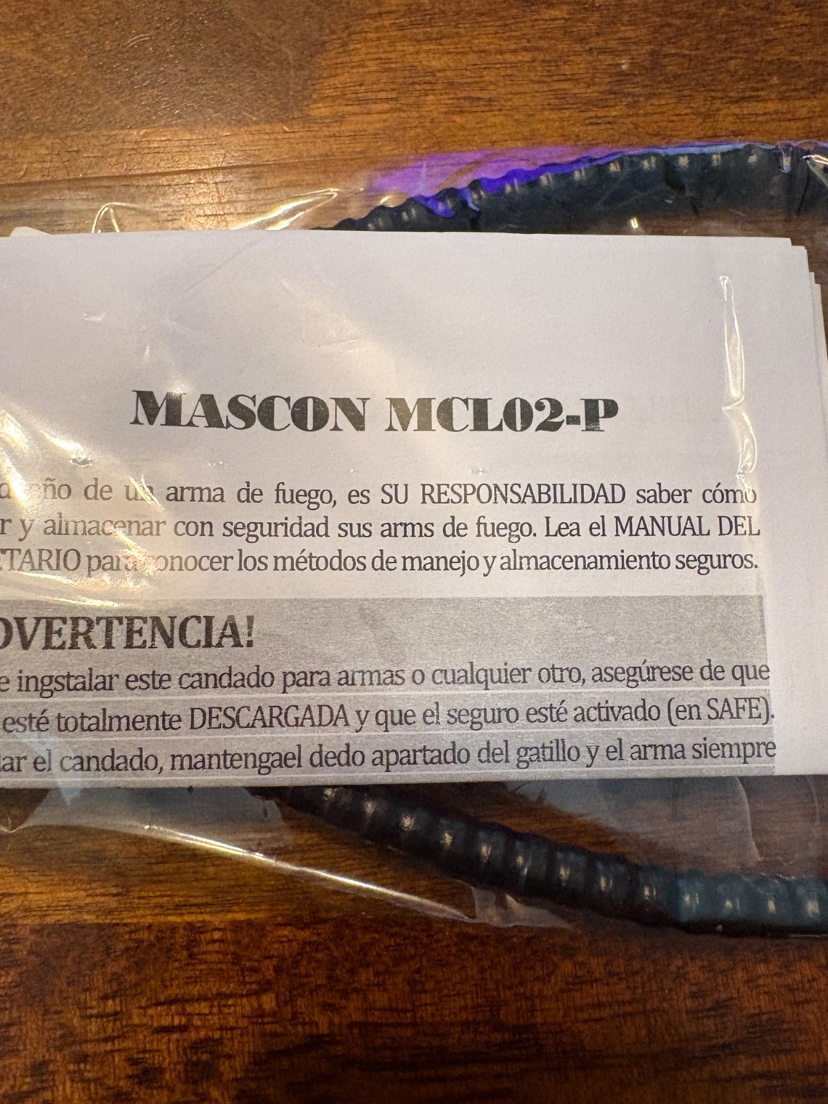 NEW Mascon MCL02-P Small Pistol Firearm Cable Lock With 2 Keys Black 30mm