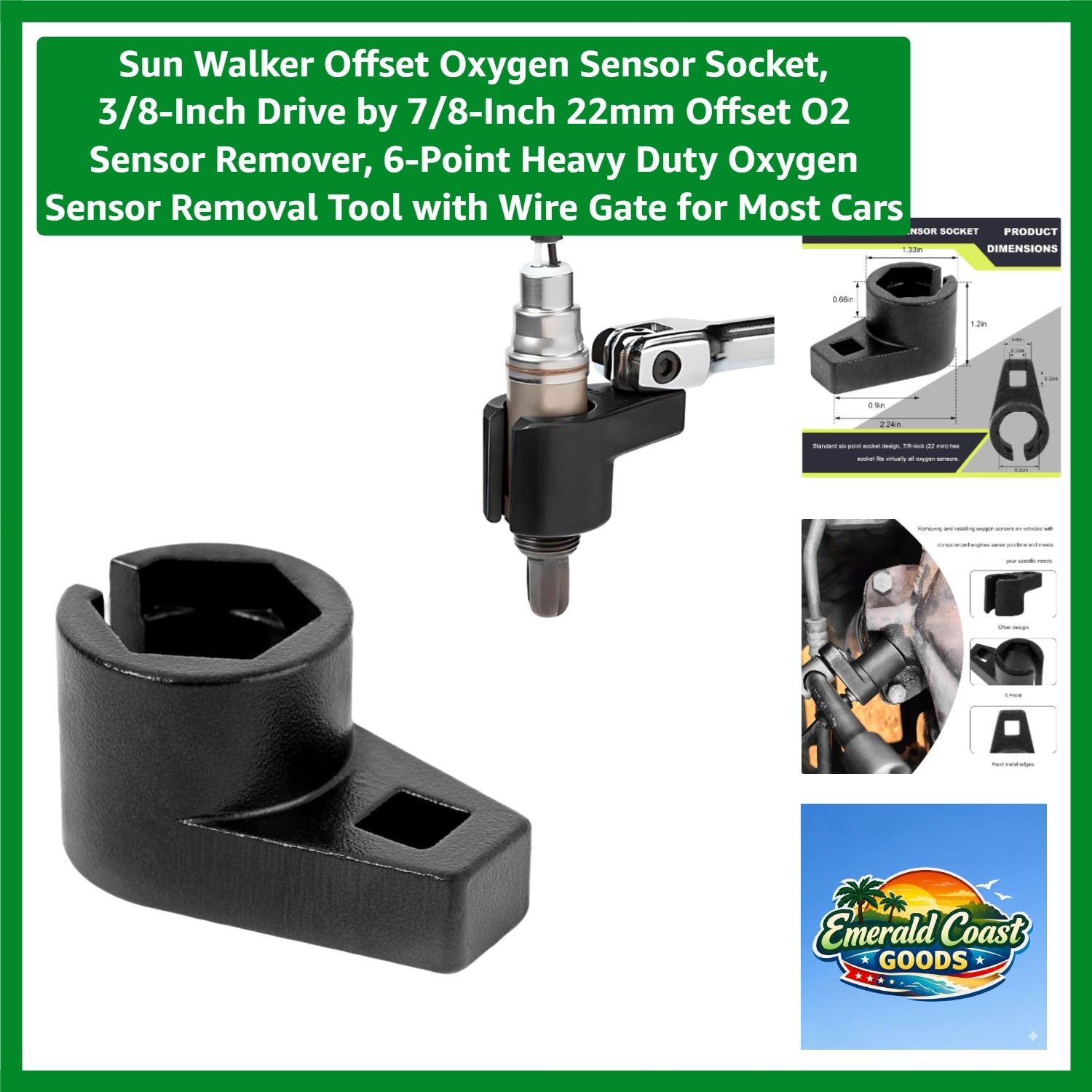 Universal 3/8-Inch Drive O2 Sensor Tool - Corrosion-Resistant Heavy Duty Design