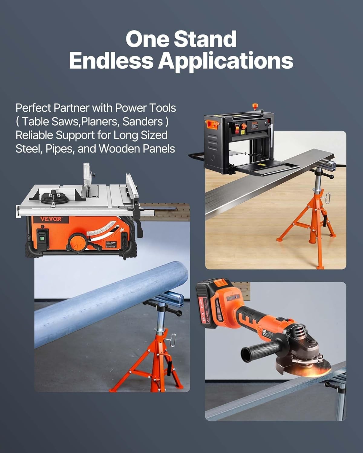 Versatile Heavy Duty Roller Stand - 2500 LBS Load Capacity, 28"-52" Adjustable