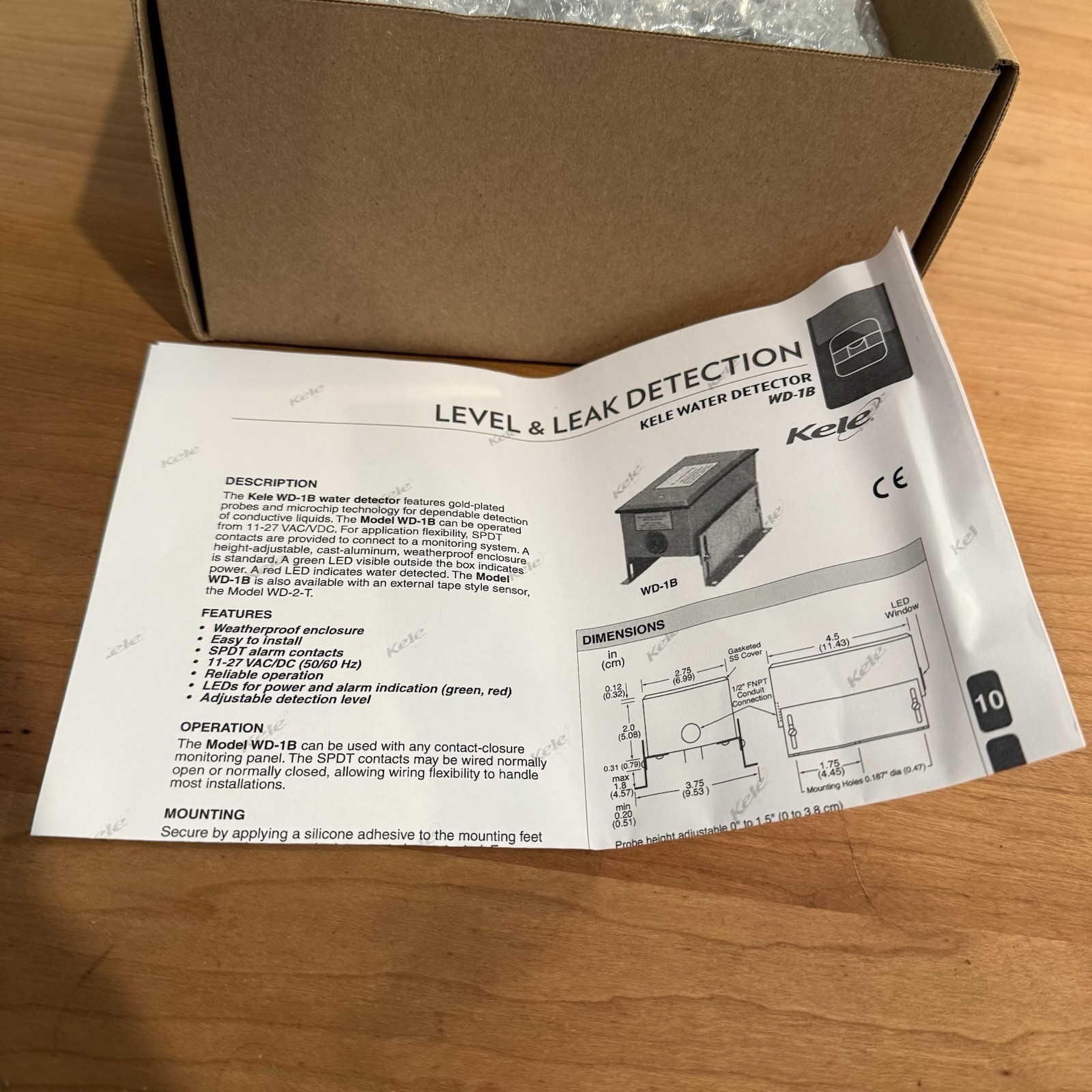 Kele WD-1B-C Leak Detector Spot Leak, Detection Denergized Relay