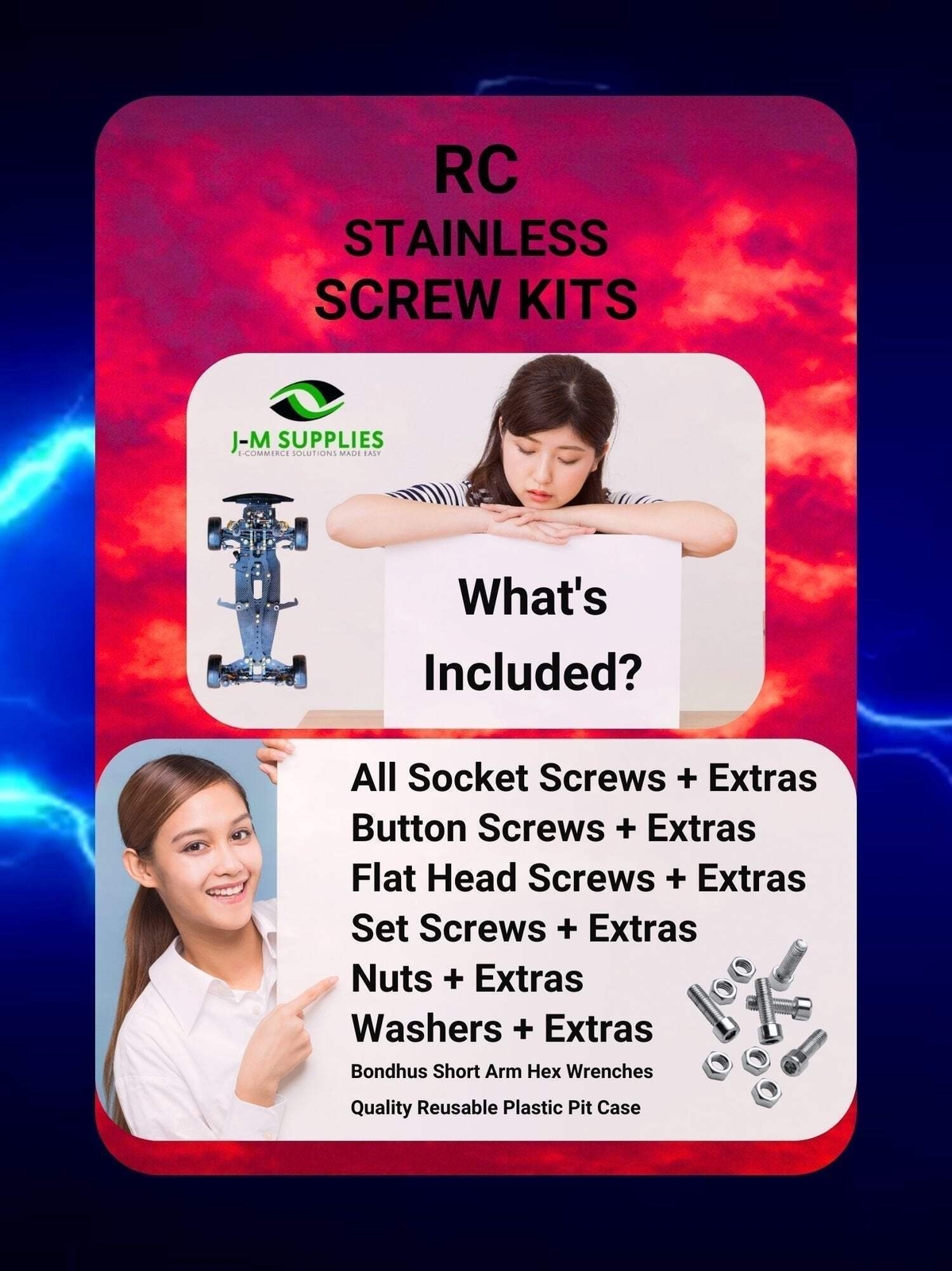 RCScrewZ Stainless Screw Kit tam169 for Tamiya TT-02 4WD RTR (#57984) | KIT