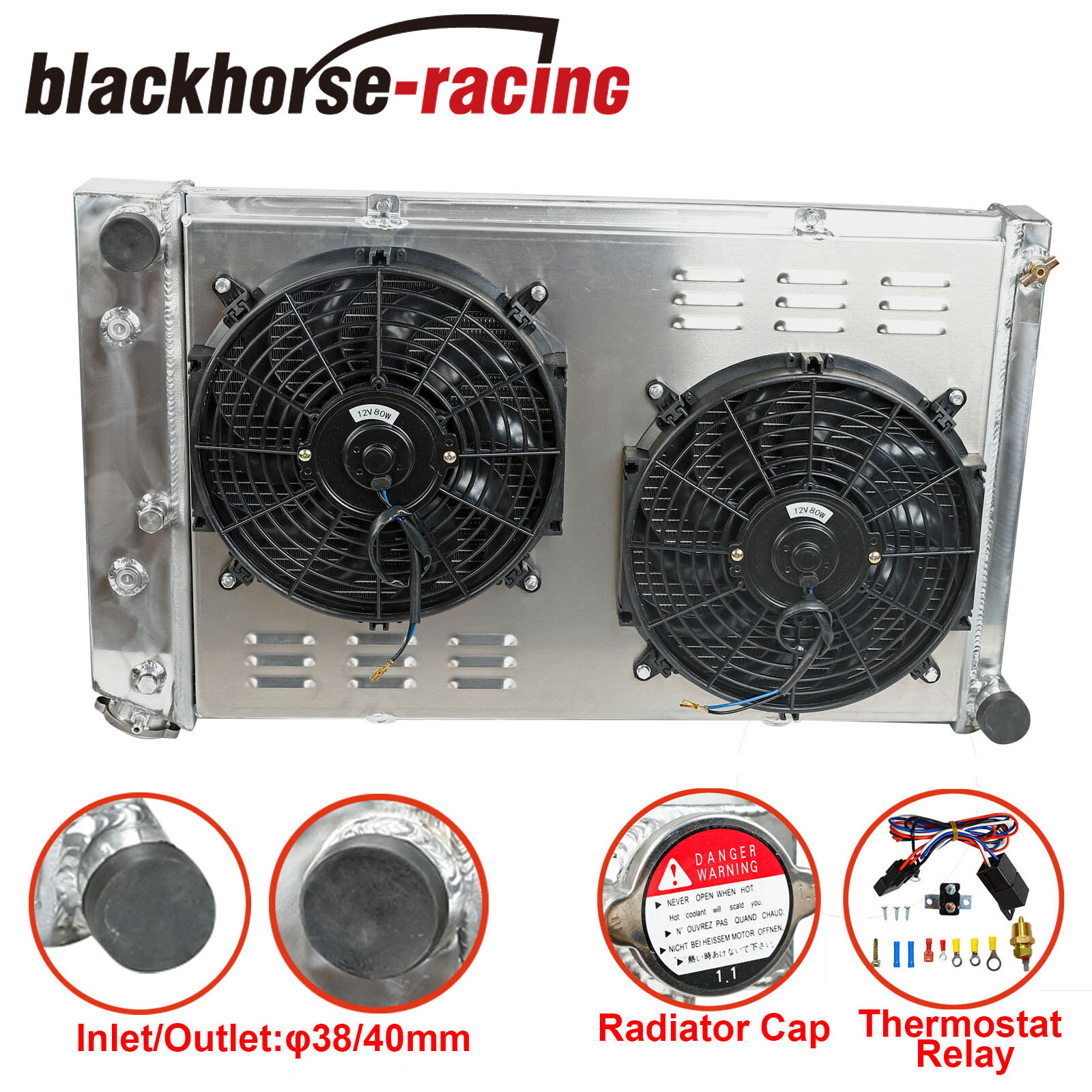 For Chevy 1970-1981 Camaro/1978-1987 Monte Carlo 3 Row Radiator+Shroud Fan+Relay