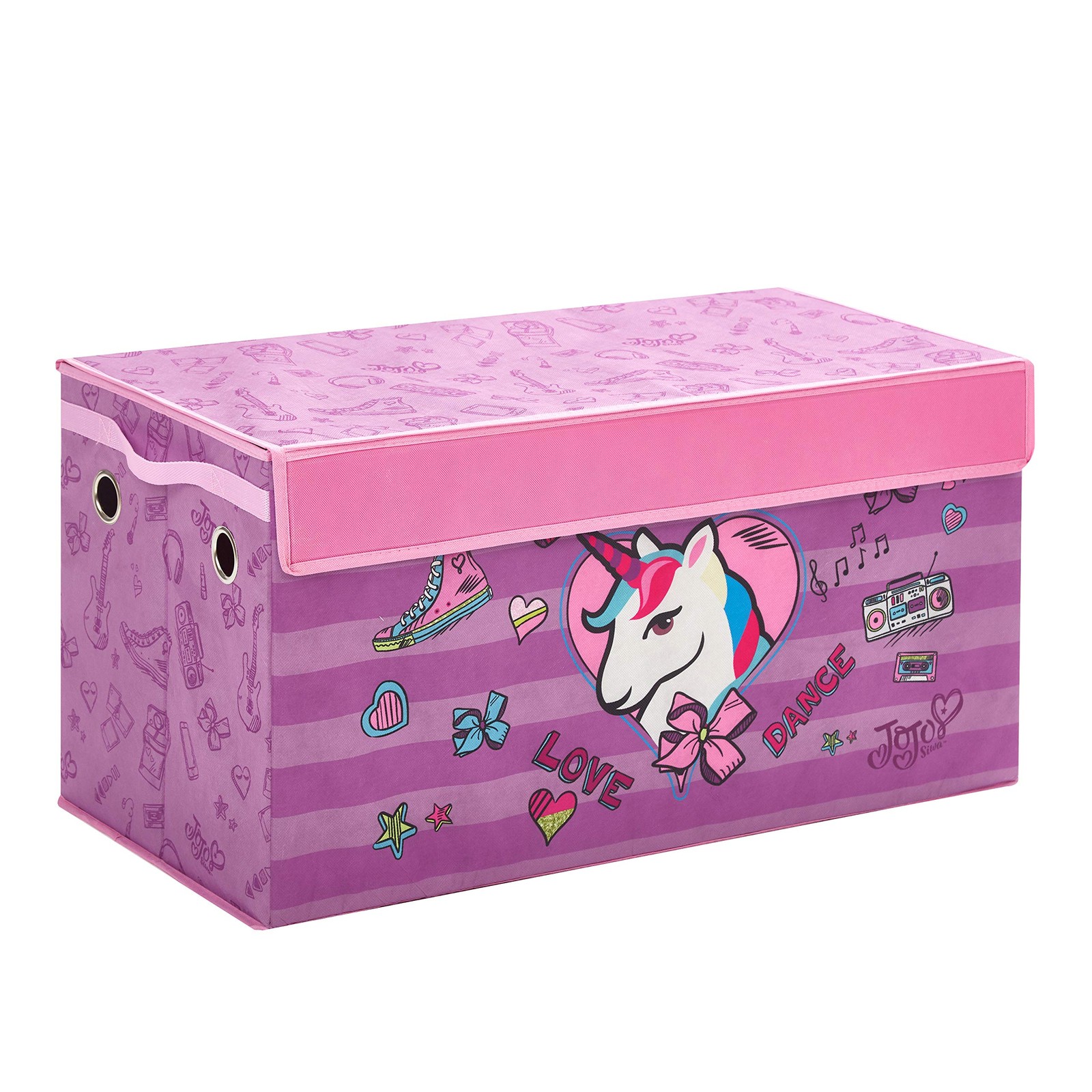 JoJo Siwa Collapsible Pink Bow,Love,Dance Storage Trunk for Kids, Durable and Sp