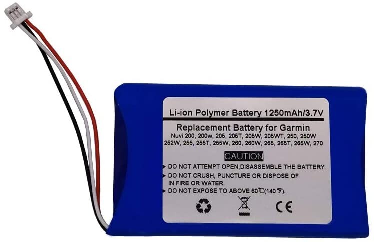 Battery for Garmin Nuvi 200, 200w, 205, 205T, 205W, 205WT, 250, 250W, 252W, 255
