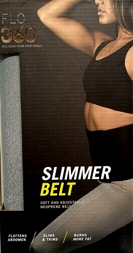 Flo 360 Slimmer Belt Black10” wide Flattens Abdomen Burn More Fat Slims & Trims