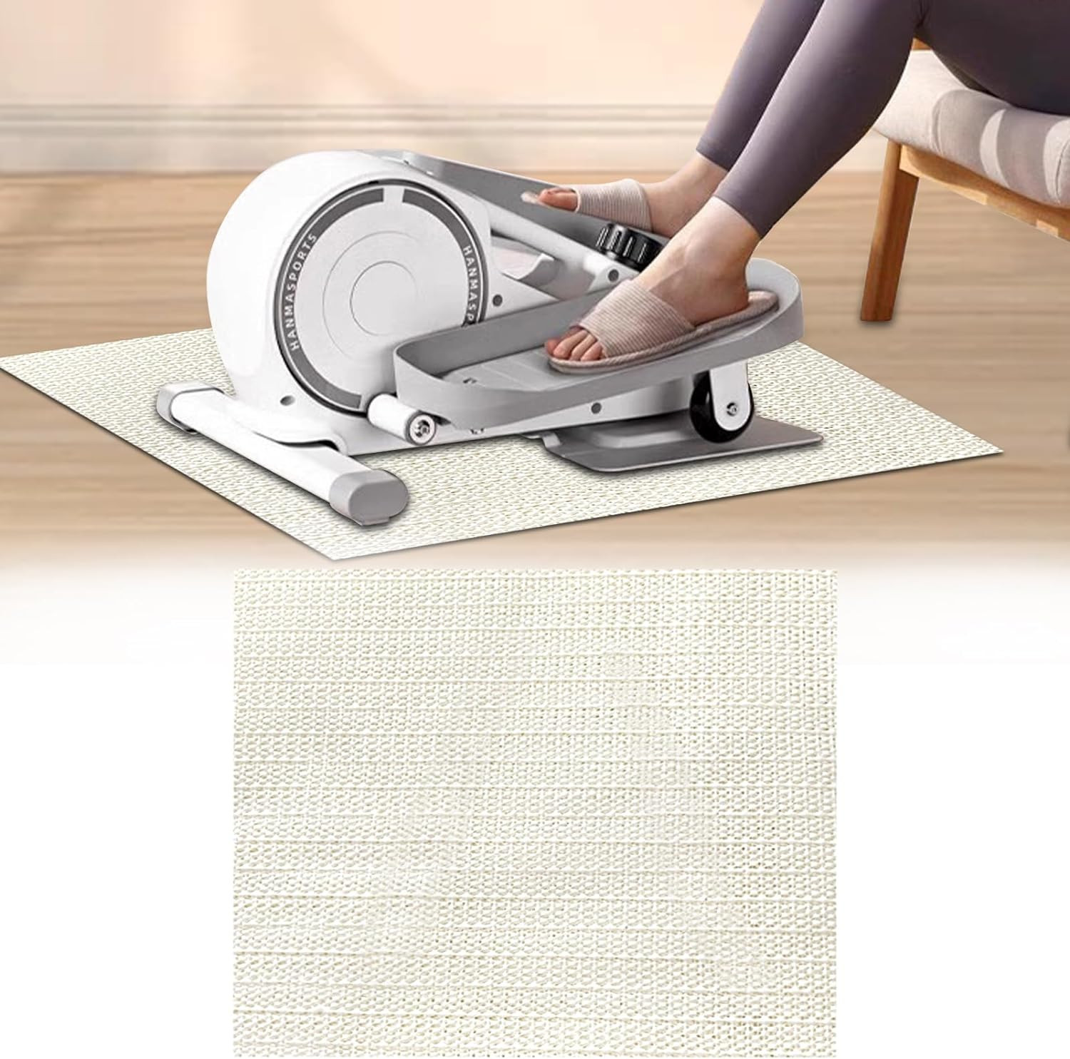 Ellipse Leg Exerciser Machine Non-Slip Mat, Apply to Under Desk Elliptical Pe...