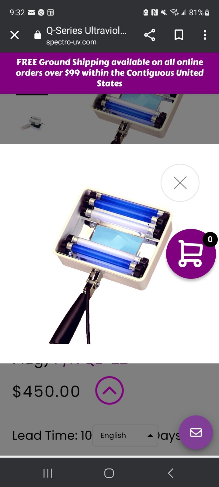 Spectroline Q-Series Ultraviolet Light Lamp