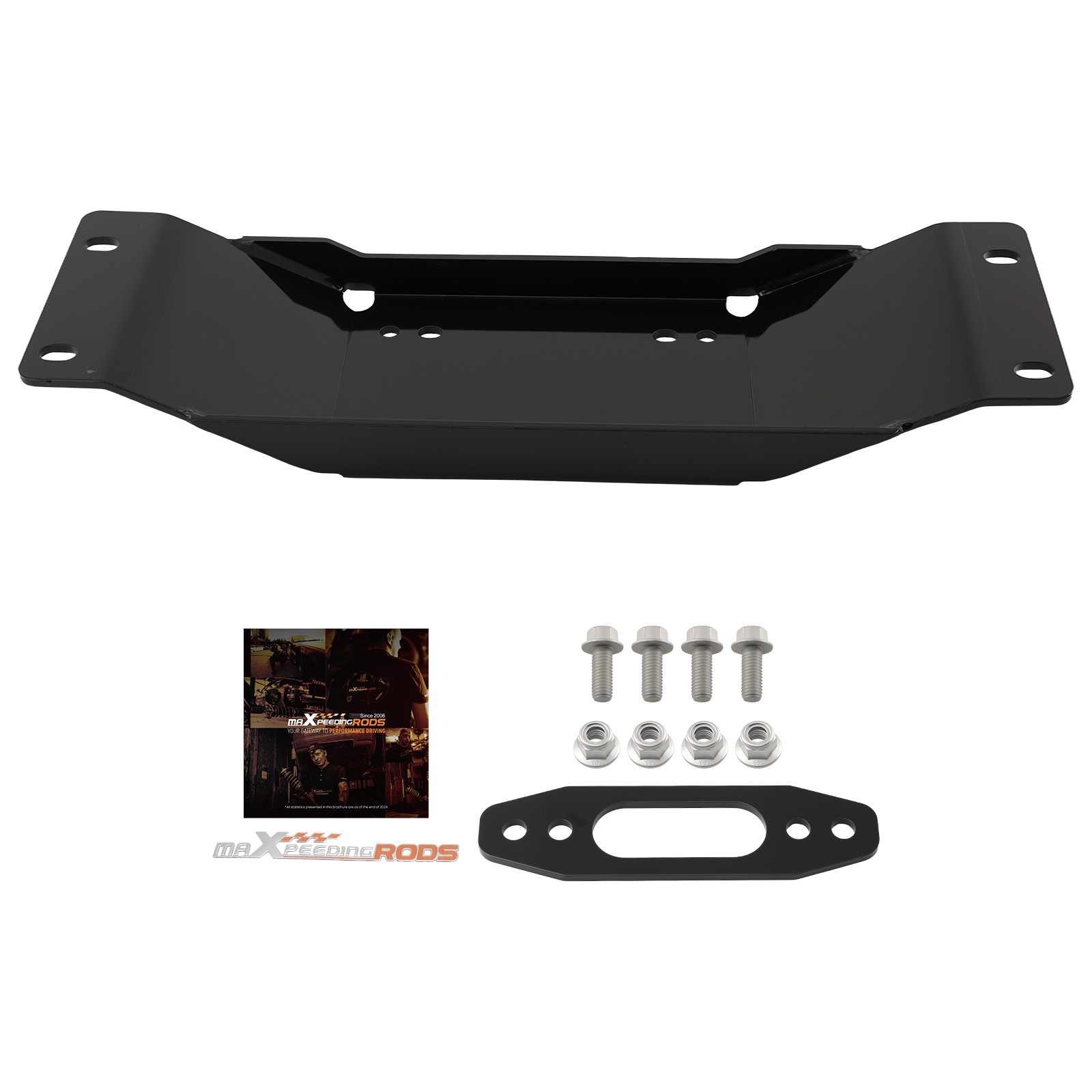 Black Winch Mount Kit for Polaris Ranger Sportman 570/Crew 2022-2025
