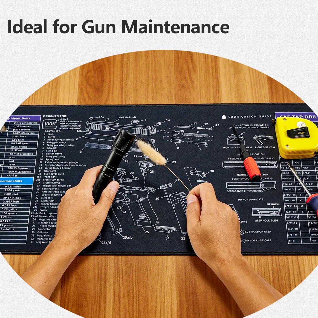 35x12 Inches Gun Cleaning Mat, Large Mat for Father's Day Gift for Dad