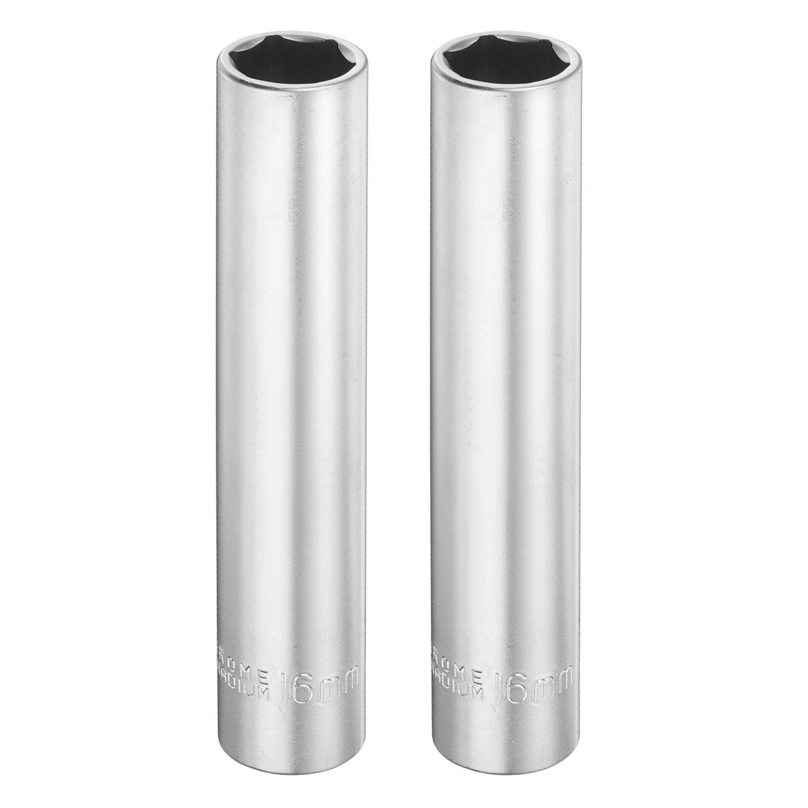 2pcs 6 Points Deep Socket 1/2" Drive 16mm Nickel Plating Flip Sleeve 4.7" Long