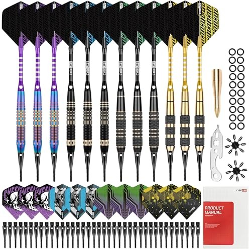 Darts Plastic Tip, Professional Soft Tip Darts Set for Electronic Dartboard