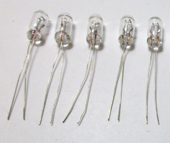 5 (Five) Bulbs 6V 40ma 2mm Light Bulb Very Small Tiny with Tracking #