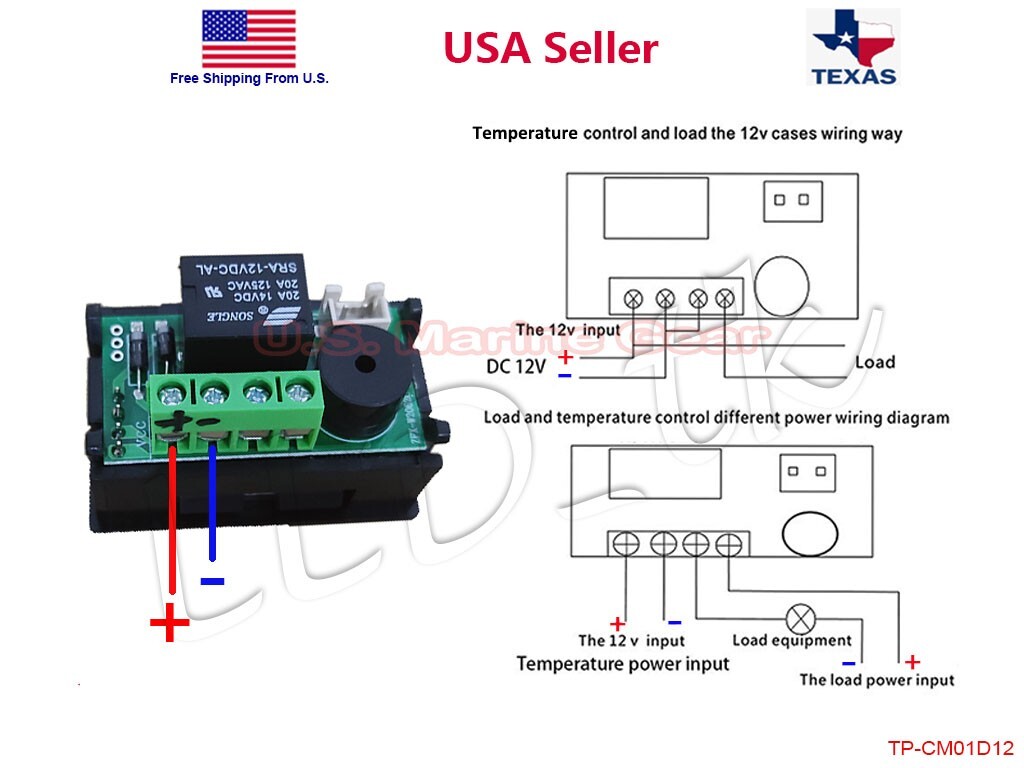 Digital LED Microcomputer Thermostat Controller Switch Temperature Sensor DC 12V