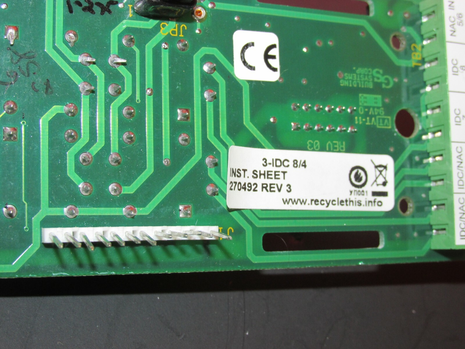 EDWARDS 3-IDC 8/4 HARDWIRED MODULE EST3 MULTIPLEXED FIRE ALARM PART