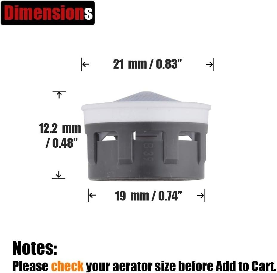 Faucet Aerator, 1.0 GPM Flow Retrictor Insert Faucet Aerators Replacement Par...