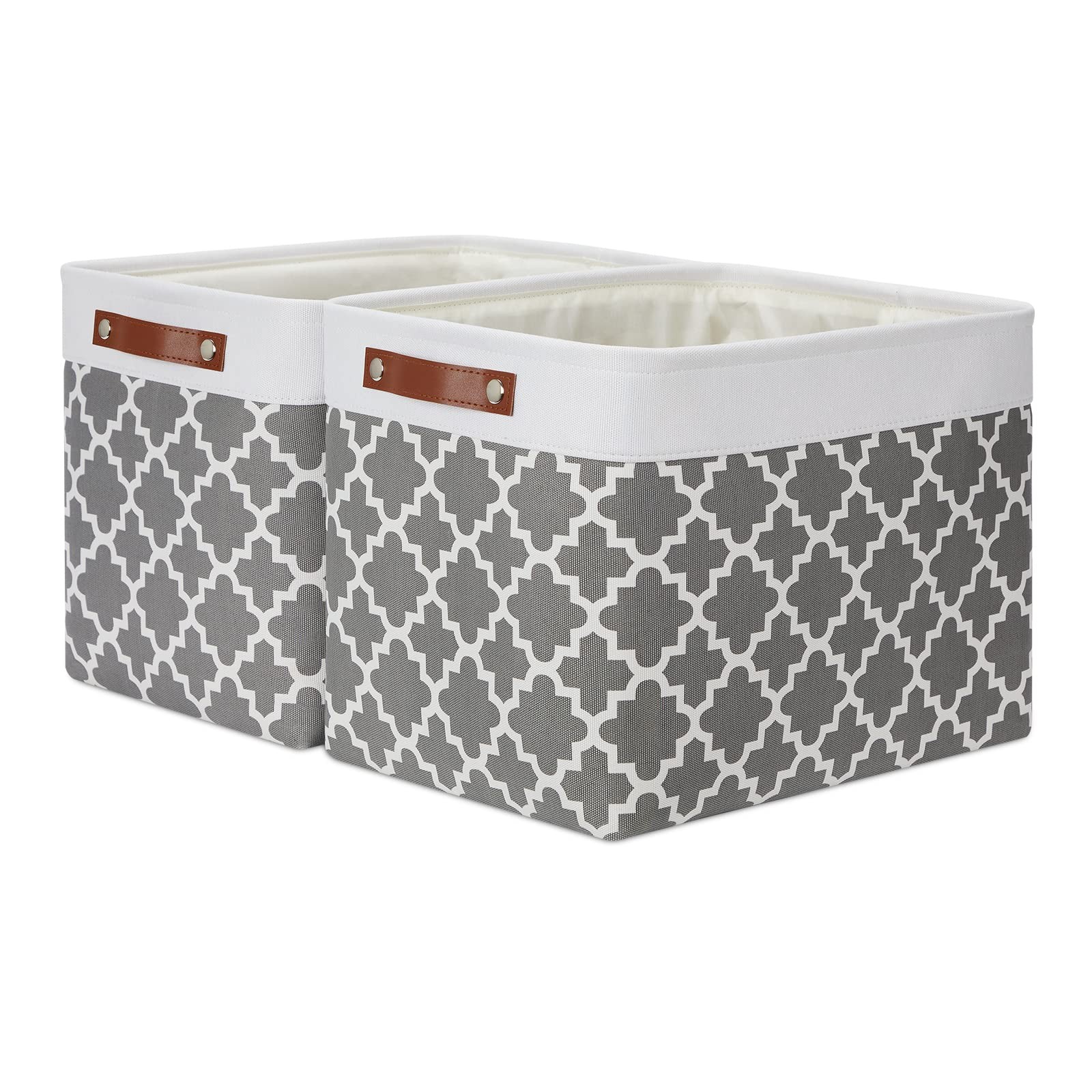 Foldable Nursery Storage Baskets Canvas Storage Bins for Organizing 2 Pack Co...