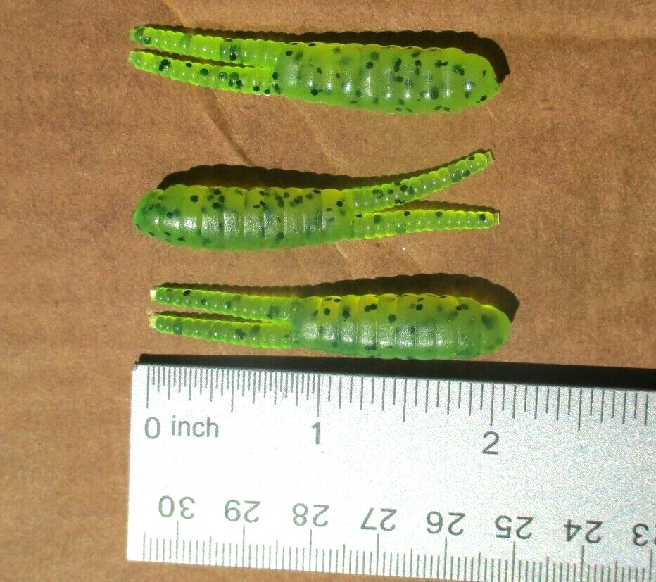 25ct CHARTREUSE PEPPER 2" Beetle Spin Bodies Split tail BEETLES Fishing Lures