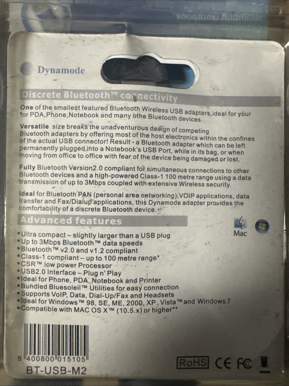 Dynamode Nano USB Bluetooth 2.0 3 Mbit/s Wireless Adapter (BT-USB-M1)