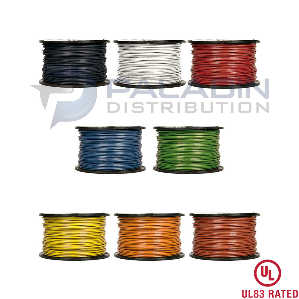 #14 AWG Gauge 600V THHN Solid Copper Wire Multi Colors Available - UL 500FT