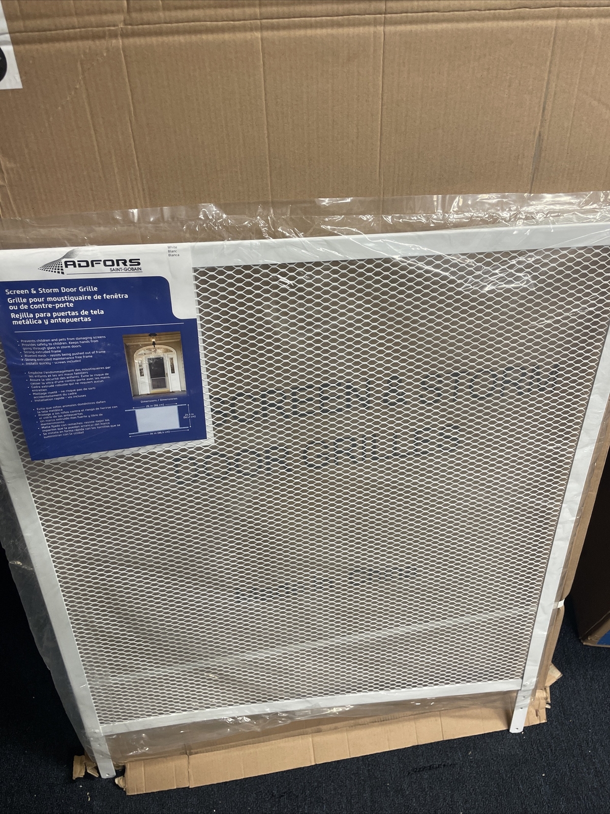Adfors FSP8512-U White Powder Coat Steel 0.15 ga. Wire Door Grille 24 Wx30 L in.