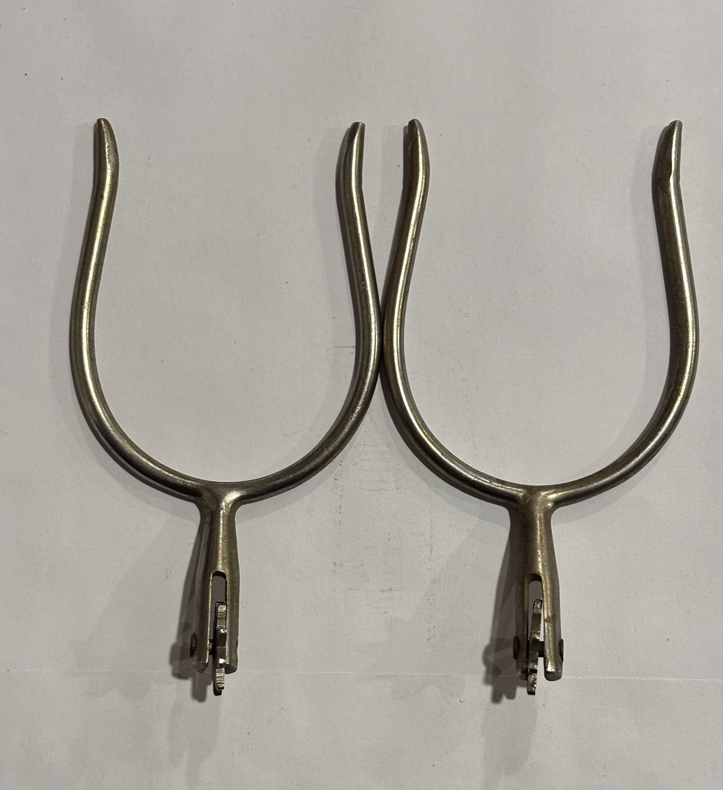 Vintage English Slip On Spurs with Spinning Rowels/ nine points