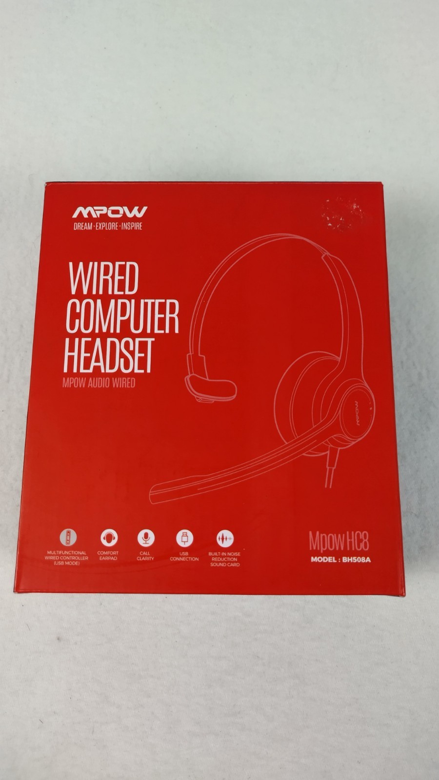 MPOW Hc8 Wired Computer Headset Noise Reduction Model Bh508A New With Out Tags