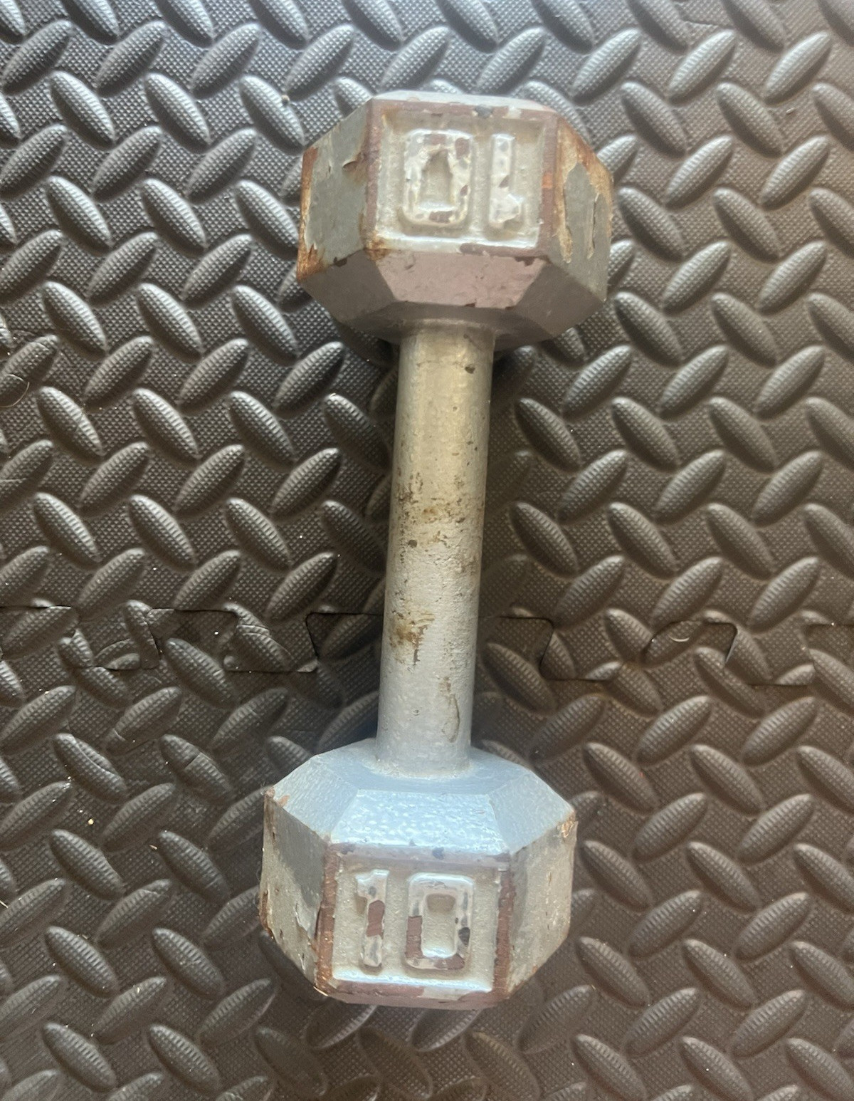 10 lb Gray Metal Fixed Weight Hex Dumbbell, Single 1 Unisex Adults Gym