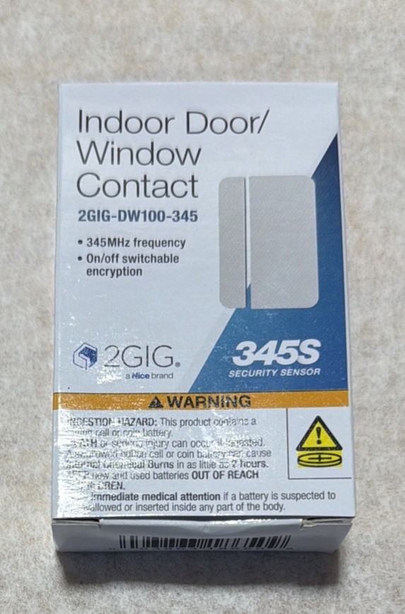 2GIG DW100-345 Wireless Door / Window Contact Sensor, 345 MHz
