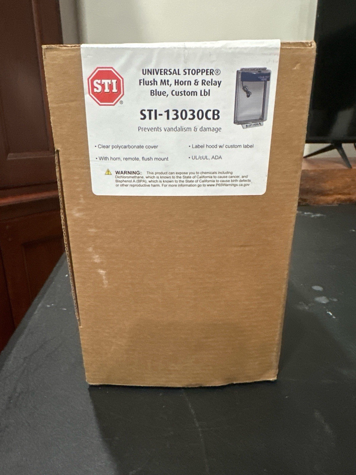 STI-13030CB Universal Stopper Protective Cover with Alarm Horn & Relay Blue NIB