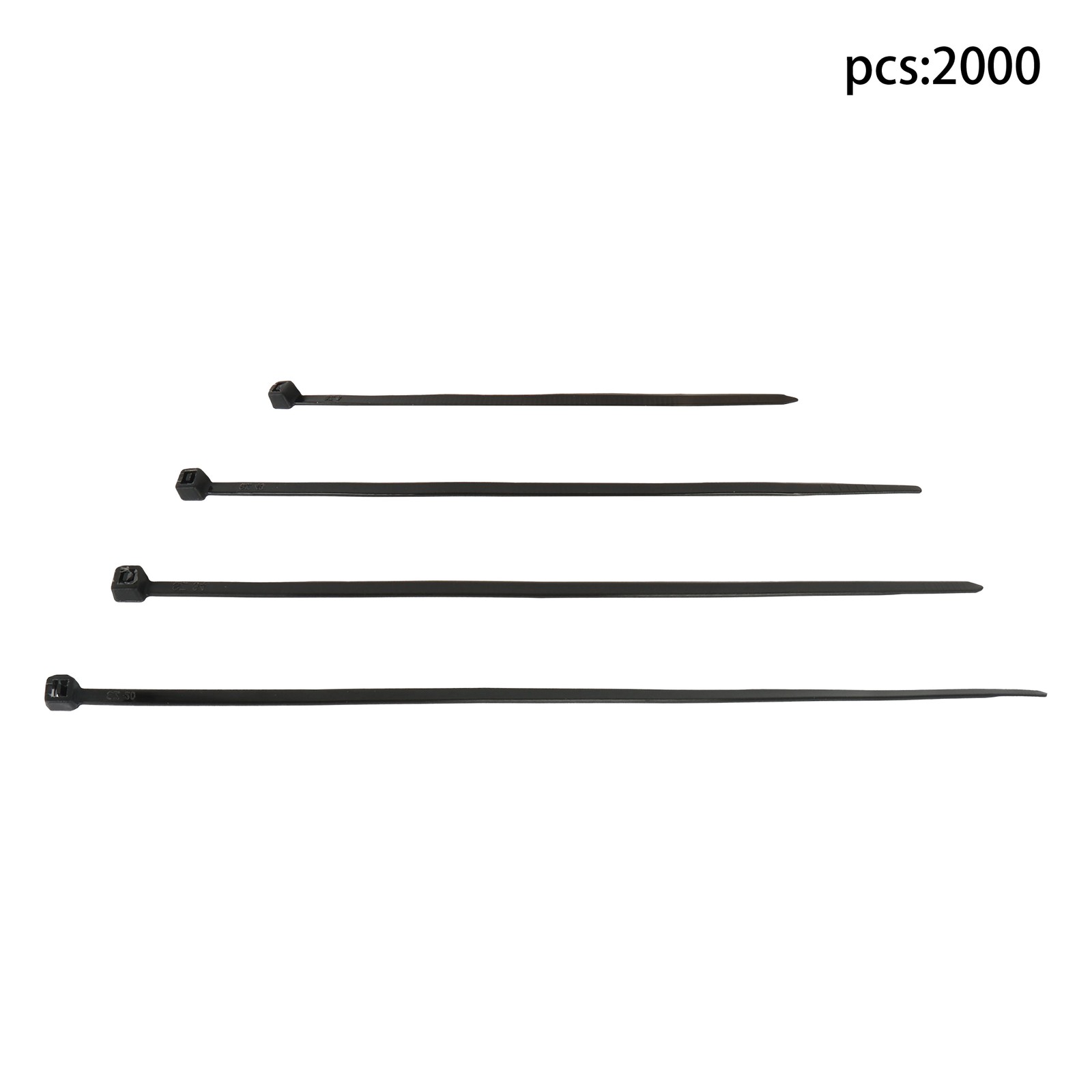 2000 PCS Self-locking Nylon Zip Ties Assorted Sizes 4+6+8+12 Inch Cable ties