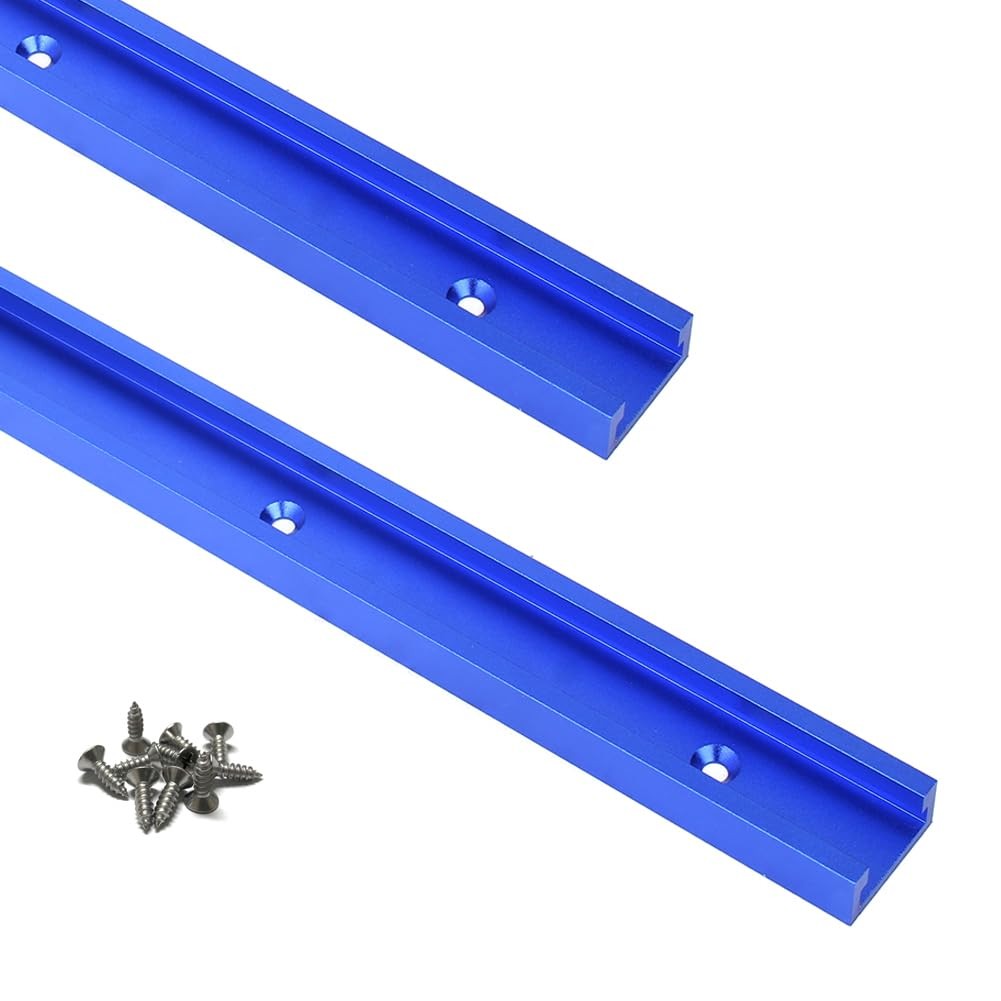 2PC Aluminum 400mm 15.75in T-Track Double-Cut Profile Universal 3/4 Inch 30