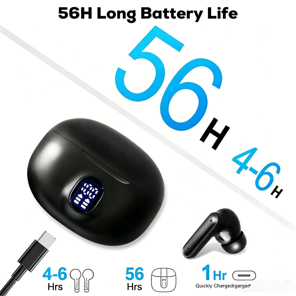 TWS Wireless Earbuds Headphones Stereo Bluetooth Earphones For iPhone & Android