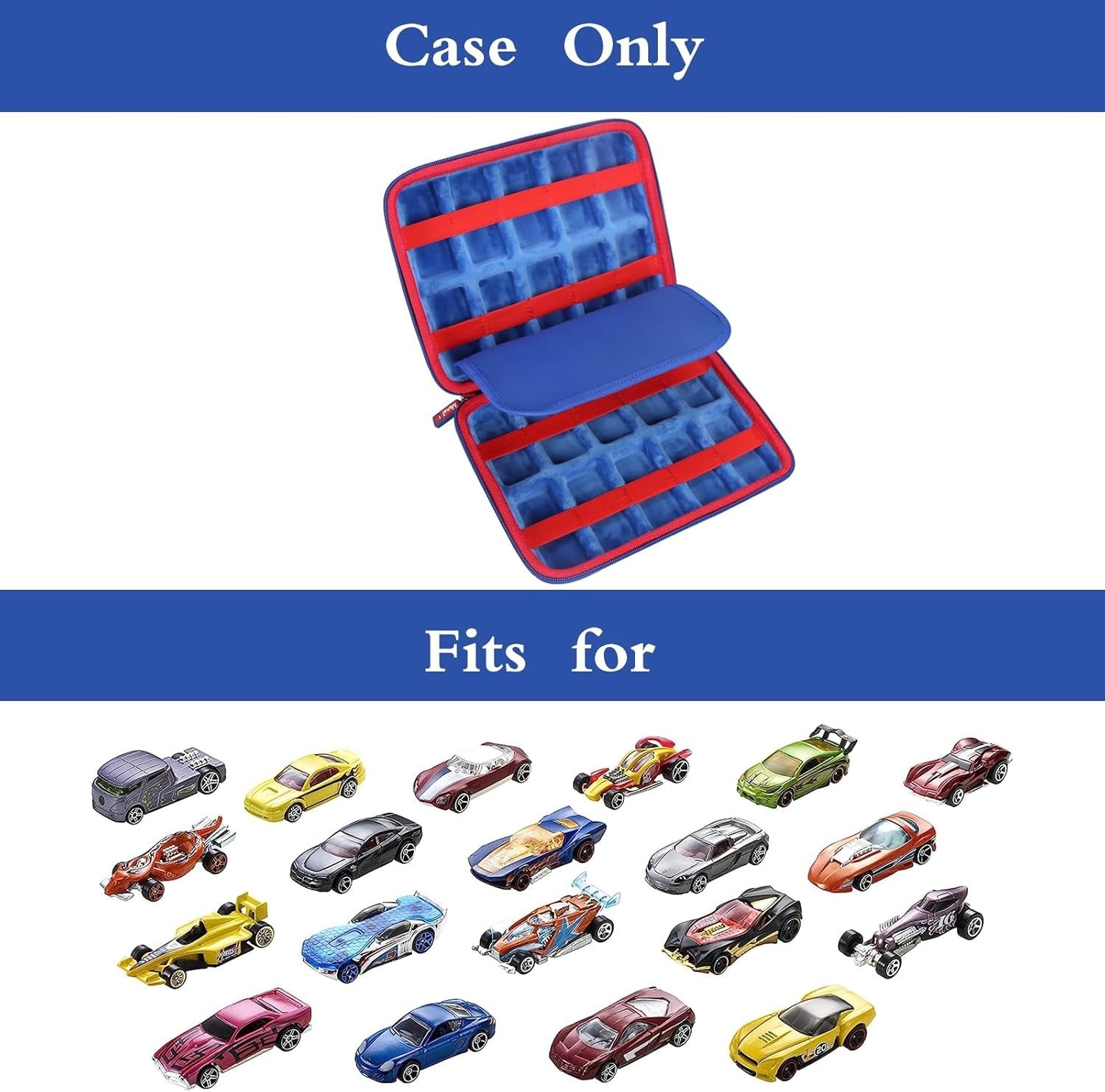 Shockproof Carrying Case for Hot Wheels 20 Cars, Toy Car Organizer for Your M...