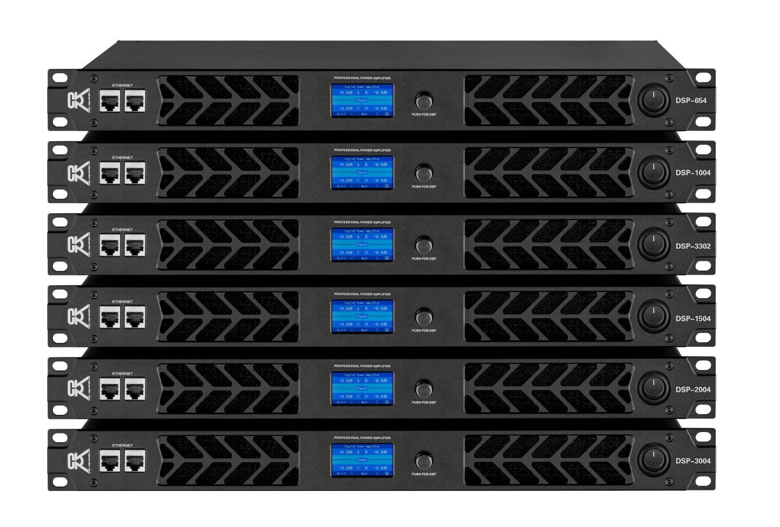 CVR Audio DSP-2002 BLACK Professional Power Amplifier 2000 Watts 2-ch 8-Ohms