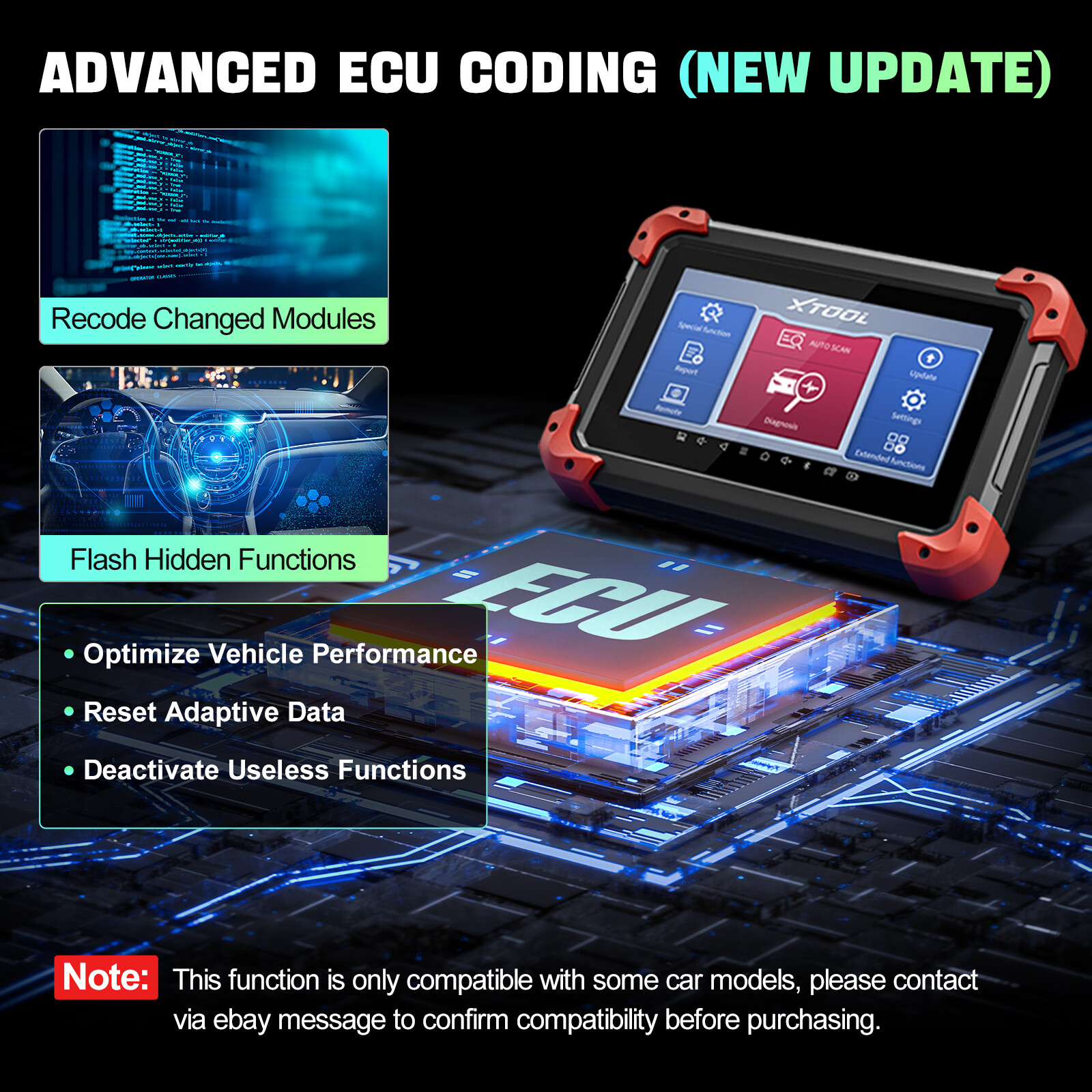 XTOOL USED D7 Auto Full System Diagnostic Scanner Bidirectional K_y Program Tool