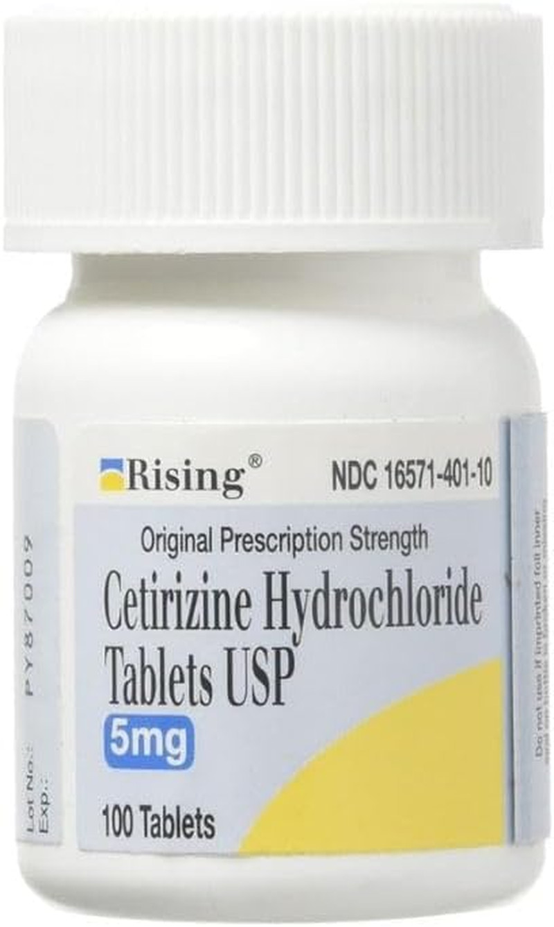 Rising Health Cetirizine HCL 5 mg 24 Hour Allergy Relief Tablets | Fast-Acting M