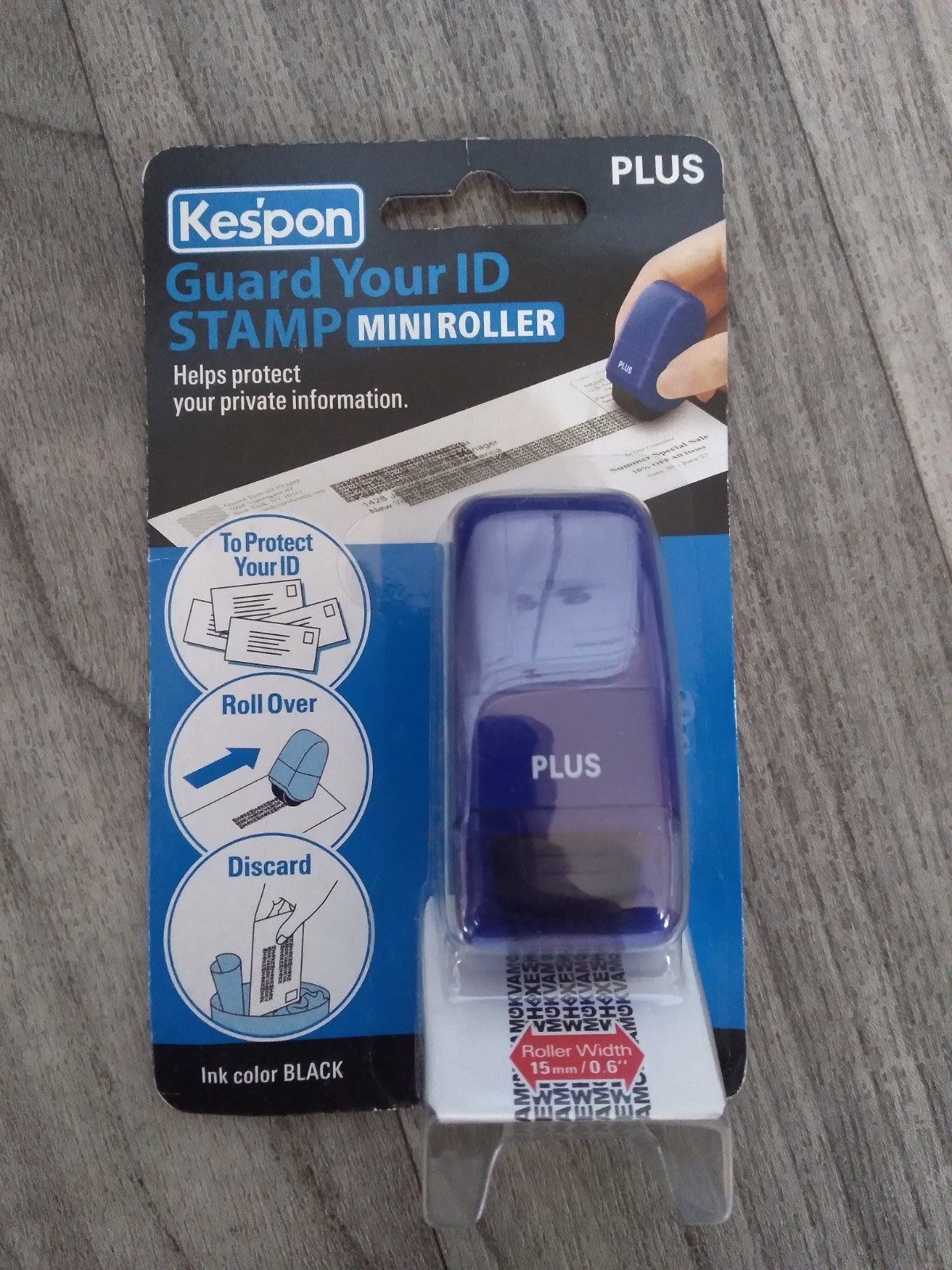 NEW Kespon Guard Your ID Stamp Mini Roller