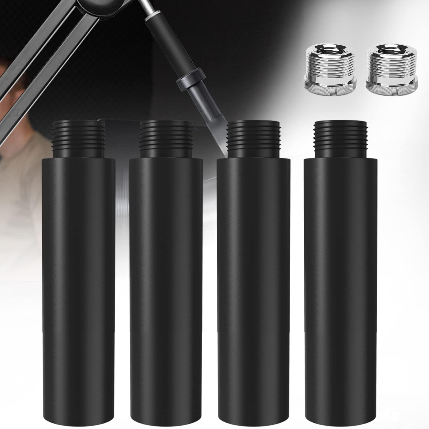 Adjustable Microphone Stand Extension Tube With 58 Male To 38 Female Adapter