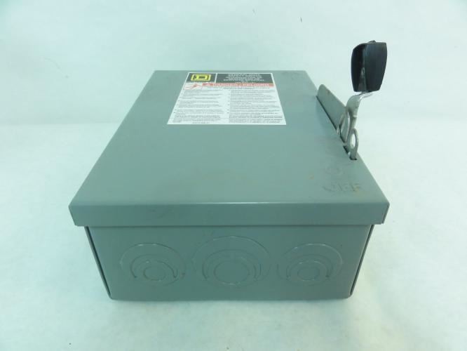 181875 Old-Stock; Square D D221N Fusible Switch; 30A; 240VAC; 2P; NEMA1
