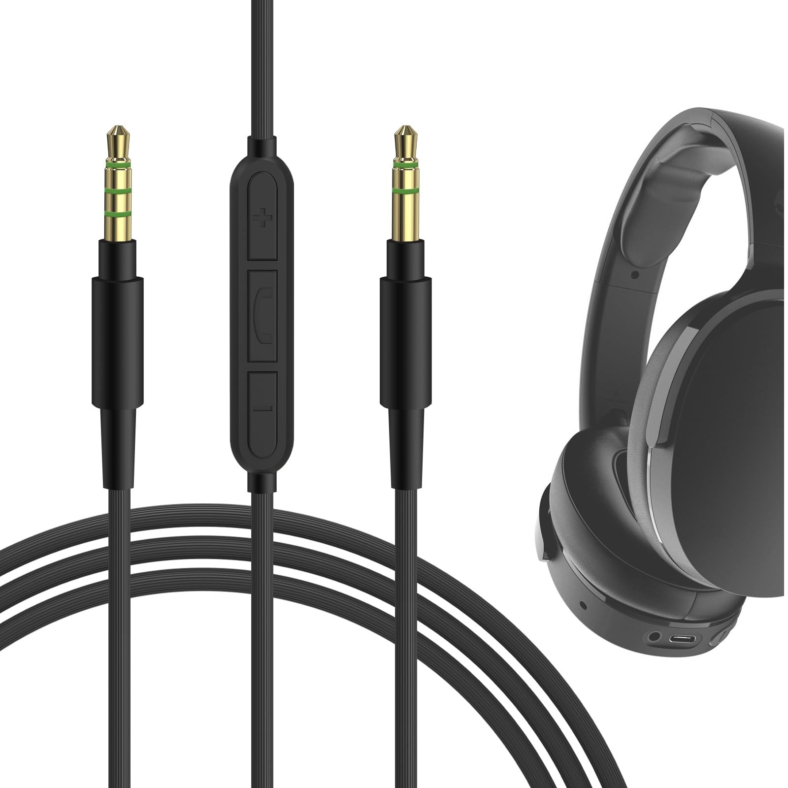 Audio Cable with Mic Compatible with Skullcandy Hesh Evo Hesh 3 Crusher Evo, ...