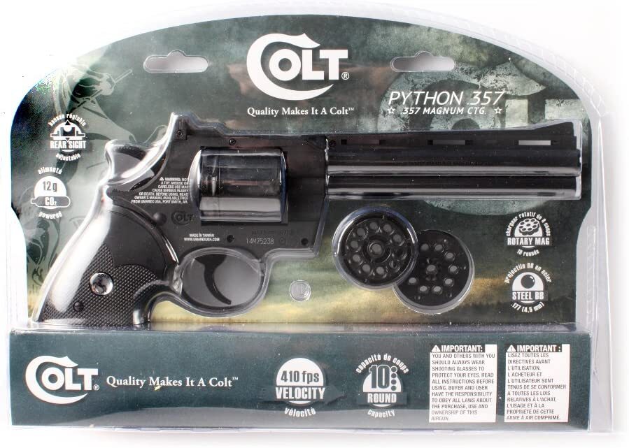 COLT PYTHON .177 CALIBER REVOLVER STEEL BB C02 AIR PISTOL 357 MAGNUM 410 FPS