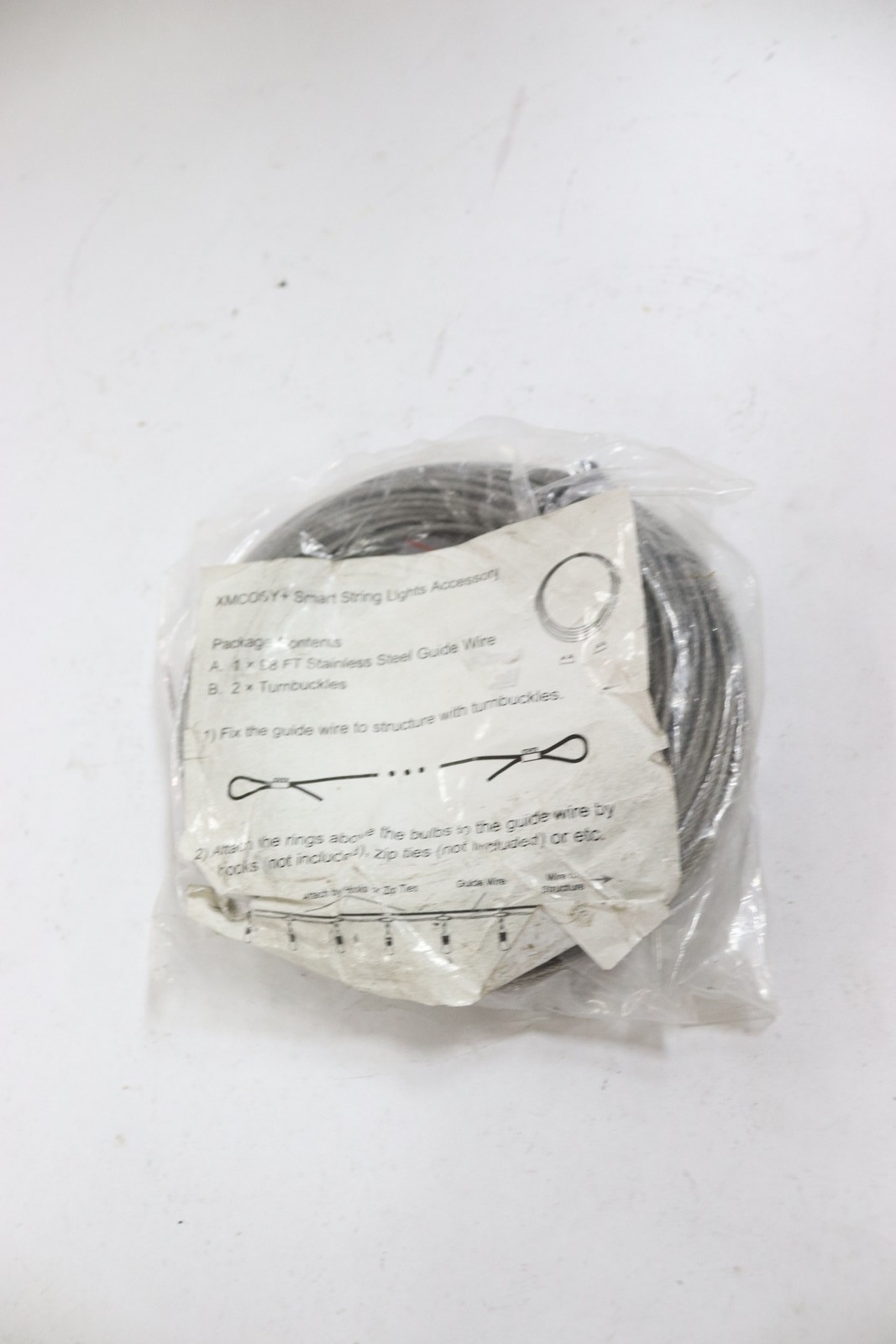 XMCOSY Smart String Light Accessory Guide Wire & Turnbuckles 98ft