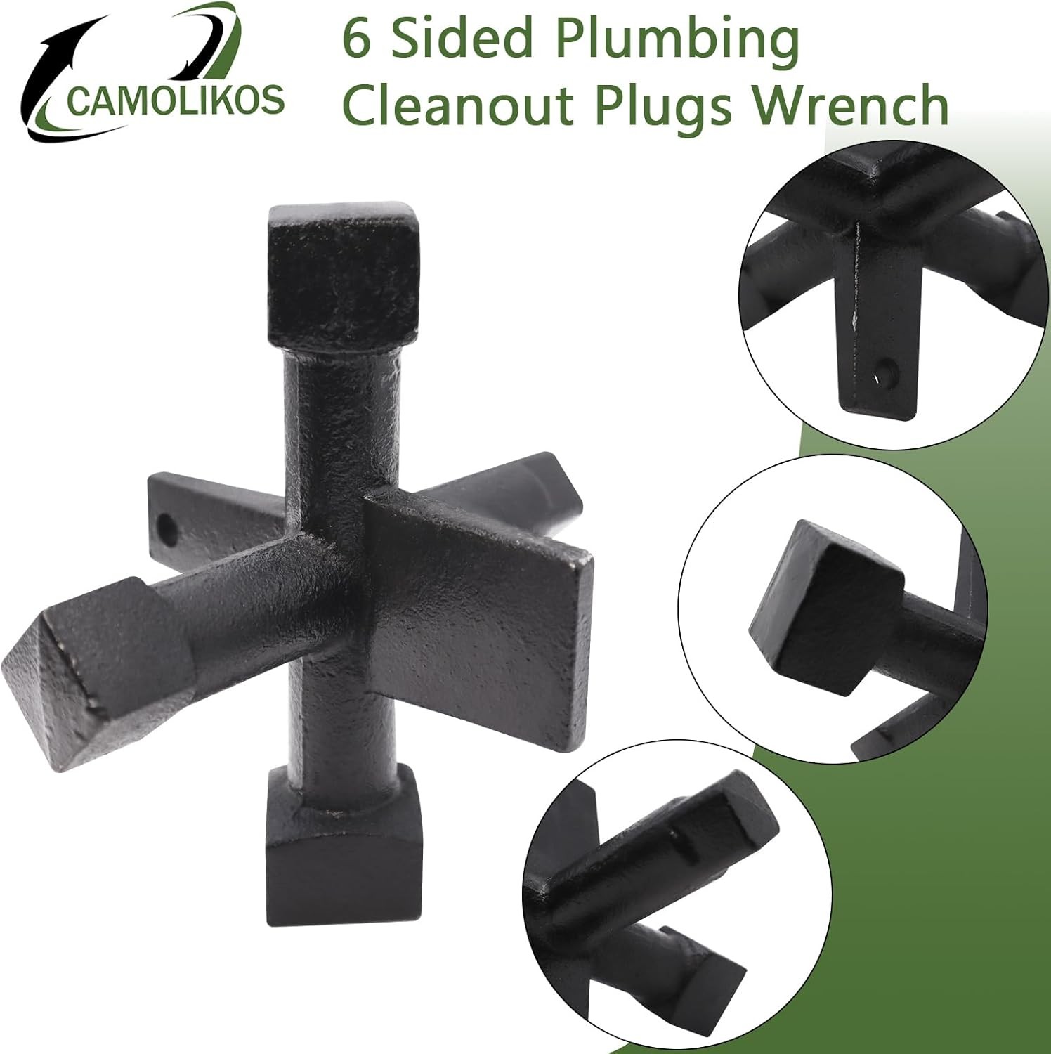 6 Sided Plumbing Cleanout Plugs Wrench Threaded Drum Trap Cleanout Tools