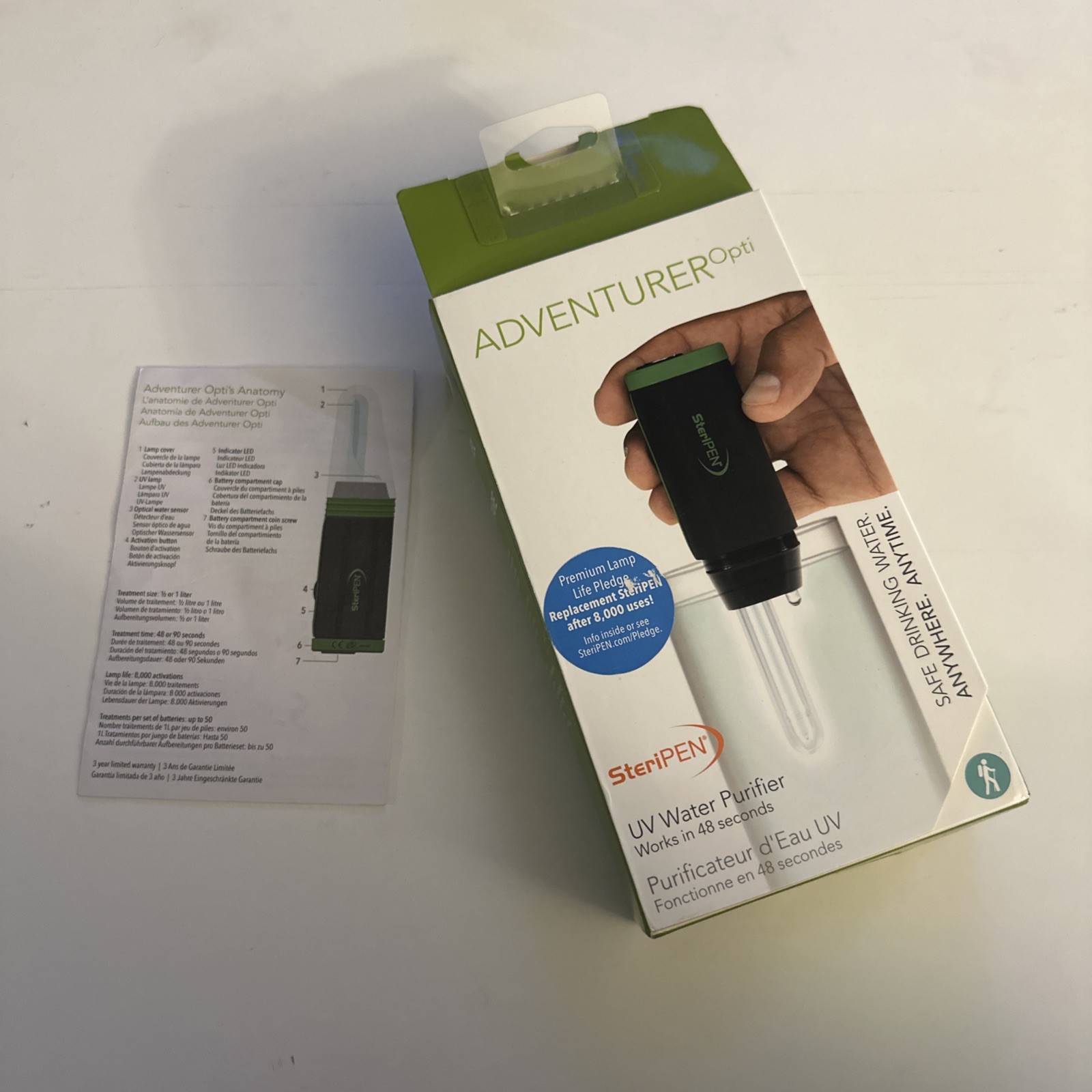 Adventurer Opti UV Personal Water Purifier Opened Q49