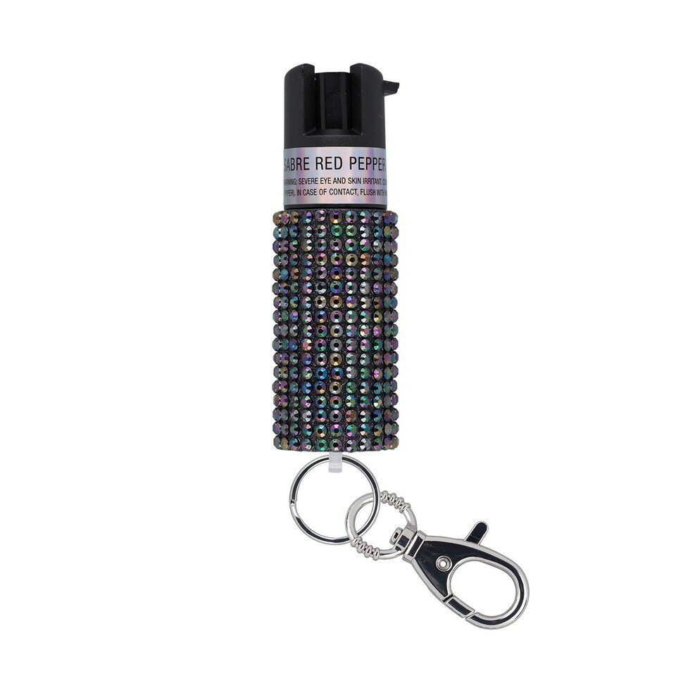 Sabre Pepper Spray with Jeweled Design - Fashion Series Snap Clip Keychain 15g