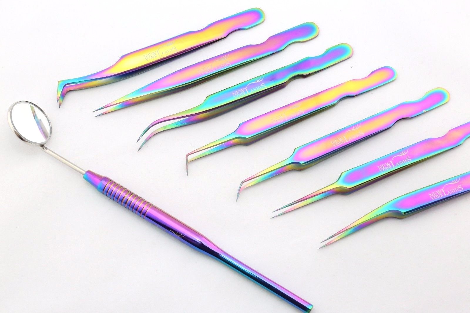 Eyelash Extensions Rainbow Multi-Color Tweezers