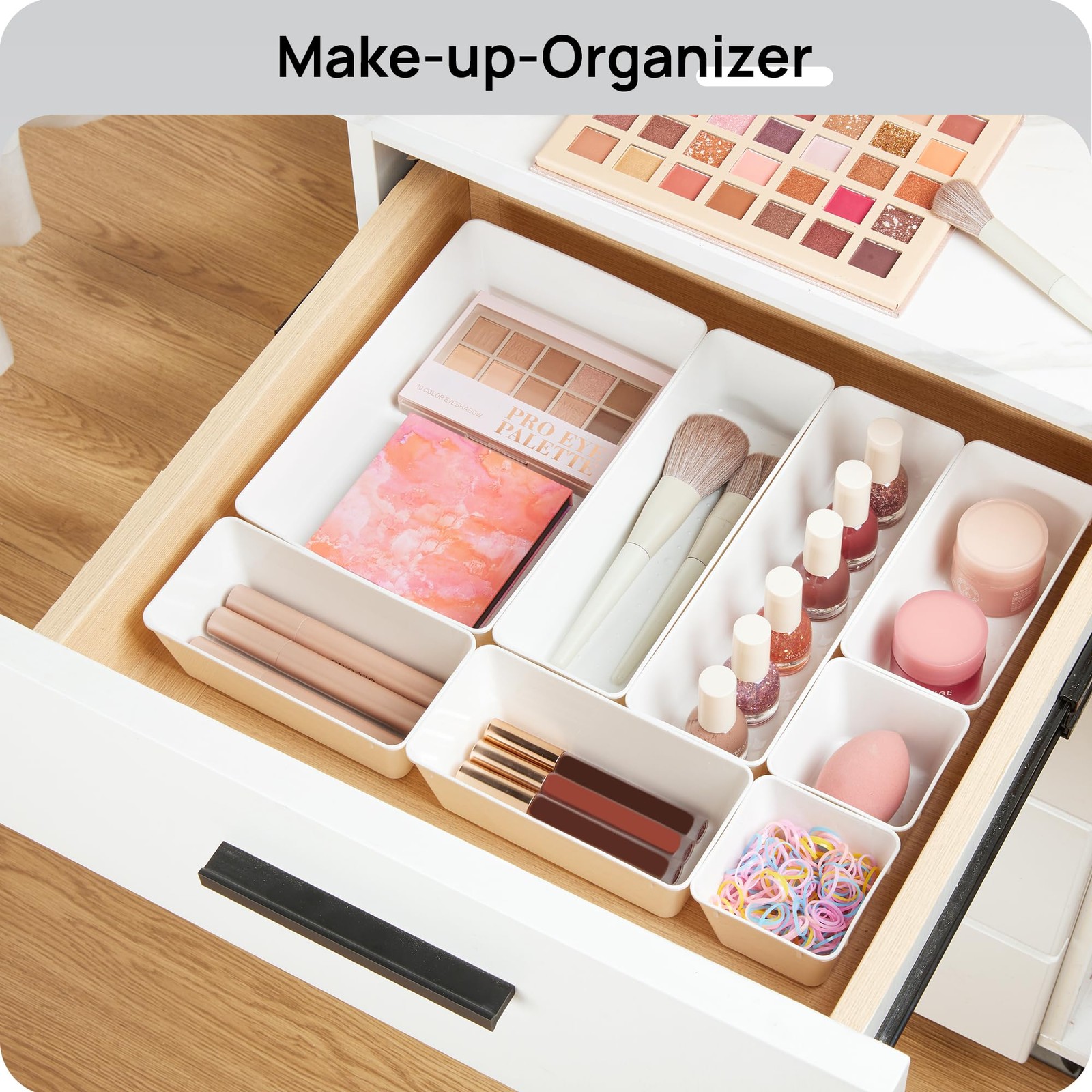 Vtopmart 25 PCS Plastic Drawer Organizers Set, 4-Size Versatile Bathroom and ...